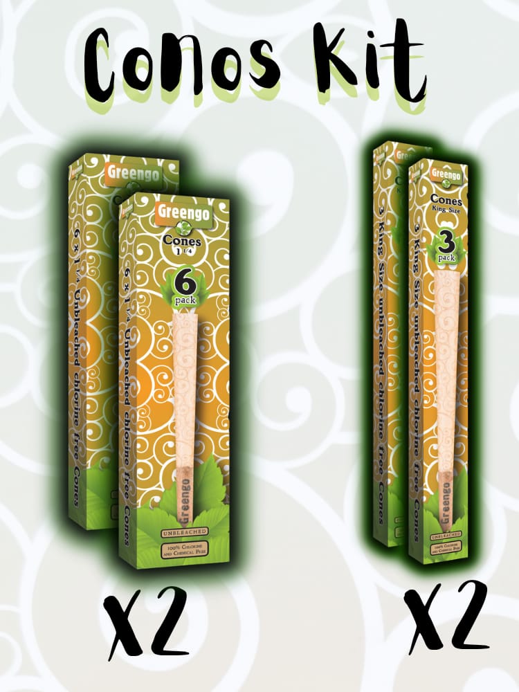 Combo de conos Greengo para llenar marihuana, combustion lenta, libre de quimicos y disponible para entrega inmediata colombia