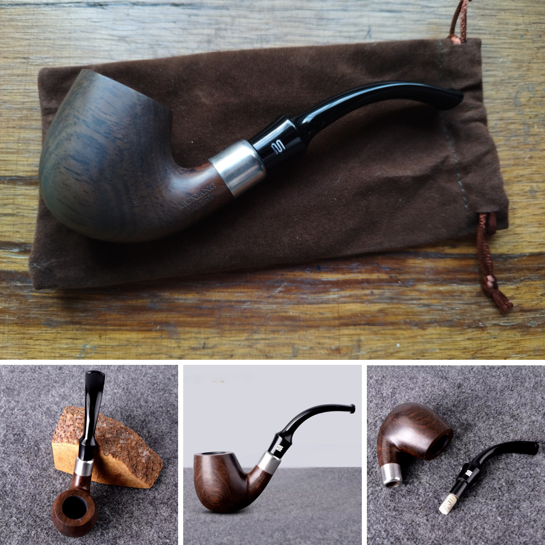 Pipa artesanal hecha en ébano para disfrutar tabaco natural.