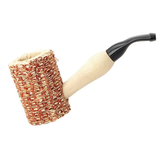 Pipa compacta de maíz con boquilla corta para fumar tabaco.